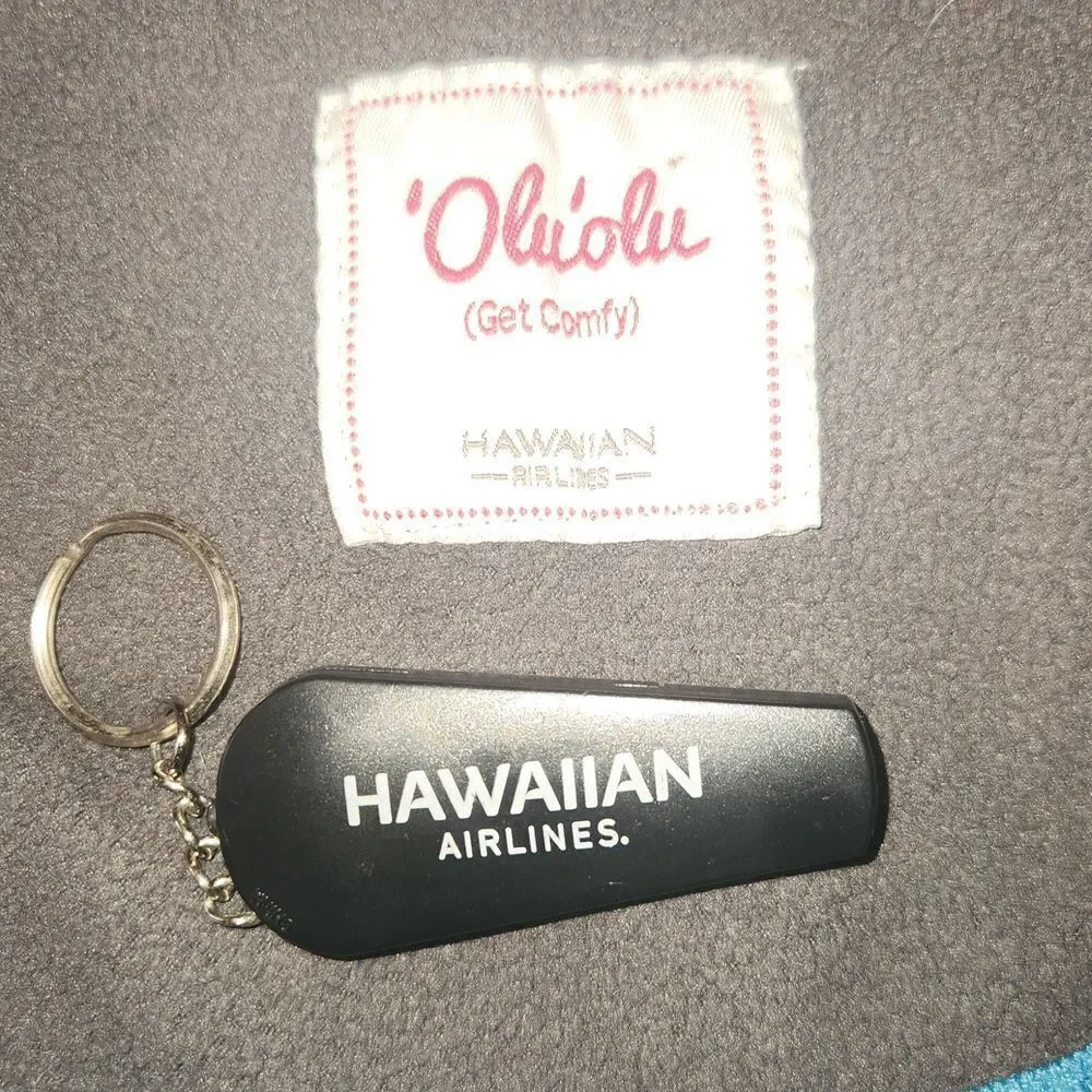 Vintage Hawaiian Airlines Blanket and Whistle Keychain